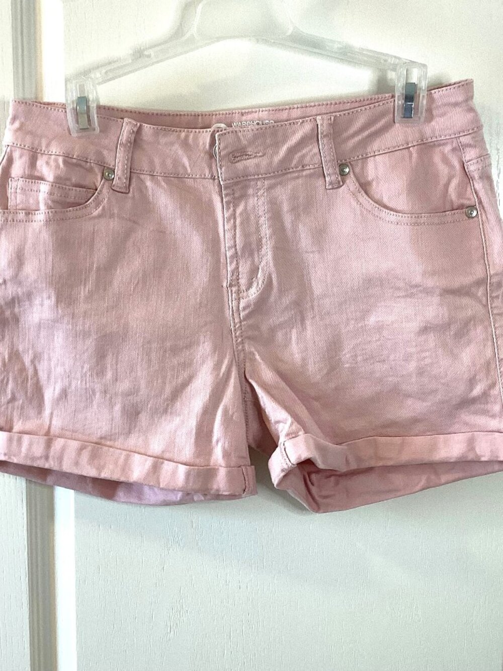 Warehouse One Women's Pink Shorts Size 10 Rolled Cuffed Hem Everyday Wear